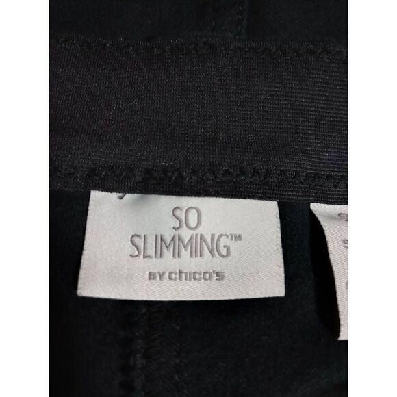Chico's Pants So Slimming Chico's 3 Ladies Large Black Khakis Comfort Waist - Picture 6 of 8